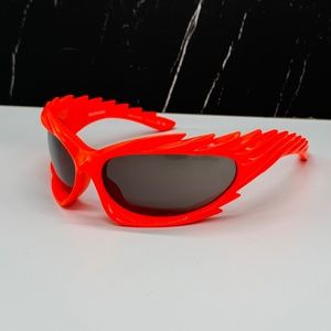 NEW BB0255S 005 BALENCIAGA ORANGE OVAL WOMEN BALENCIAGA SUNGLASSES